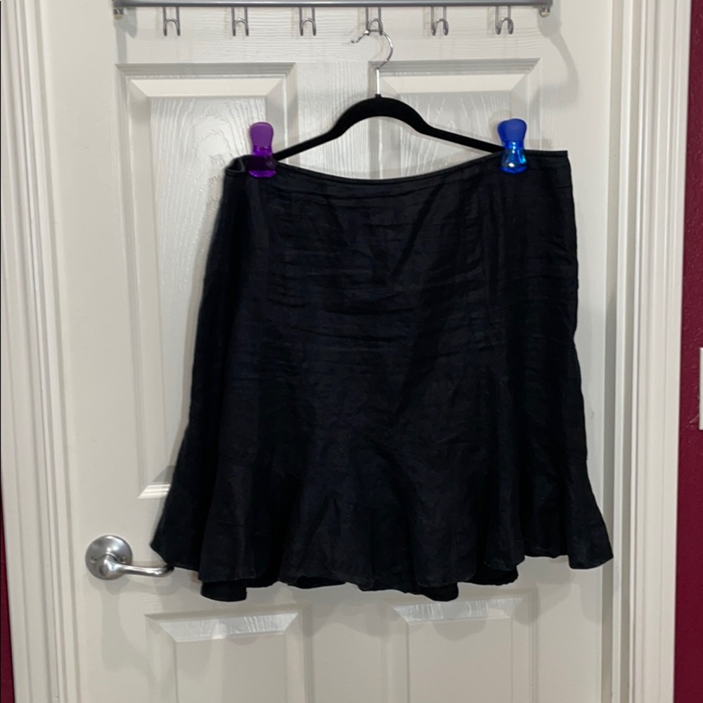 Old Navy Black Linen Midi skirt. Size 18